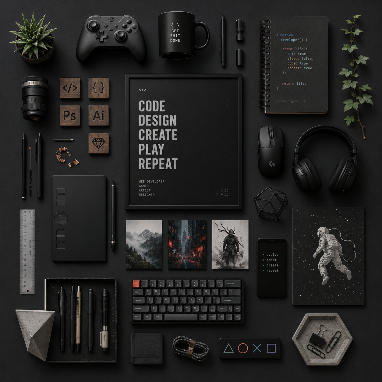Portrait detail representing application architecture